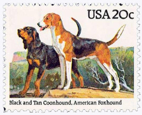 2101 - 1984 20c Dogs: Coonhound & American Foxhound