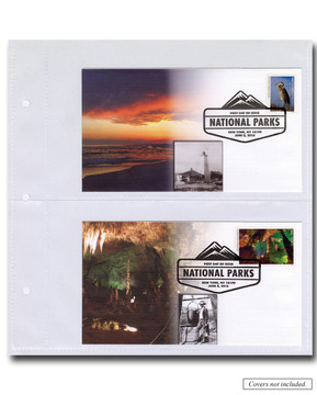 GS953 - 2 Pocket Clear Pages, Pack of 25 ( Page Size 8 15/16" x 9.5" - each pocket 7 5/8" x 4 5/8")
