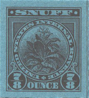 TE344b - 1917 7/8oz Snuff Tax Revenue Stamps - no series