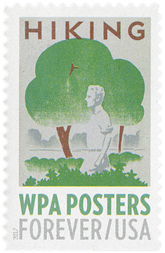 5189 - 2017 First-Class Forever Stamp - WPA Posters: Hiking
