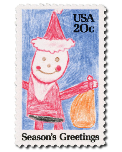 2108 - 1984 20c Drawing of Santa Claus