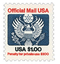 O132 - 1983 $1 Red, Blue & Black, Official Mail