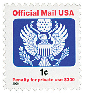 O163 - 2009 1c Red, Blue & Black, Official Mail