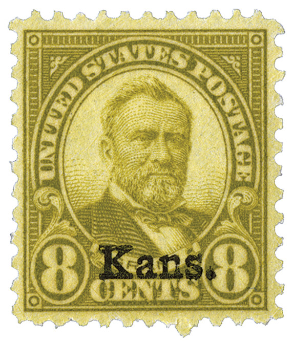 666 - 1929 8c Ulysses S. Grant, Olive Green, Kansas