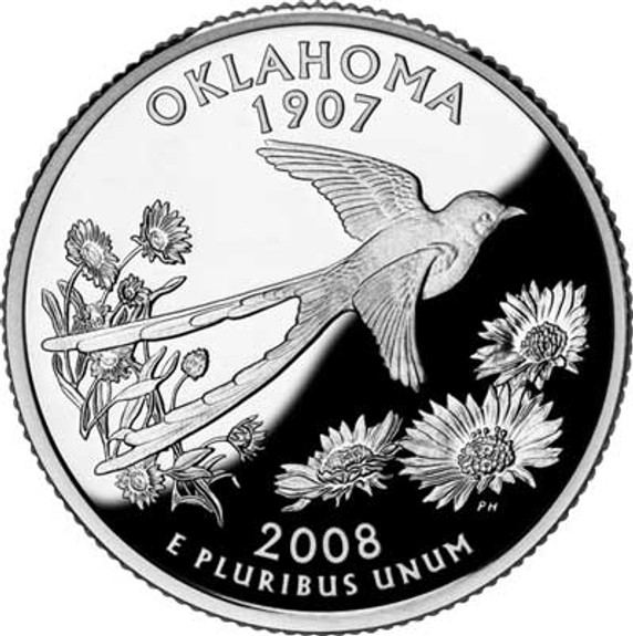 当社の P Quarter, State Oklahoma 2008 - CNOK25P Mint Stamp Mystic - ジャケット・アウター