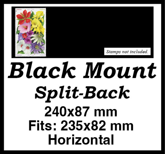 MM658 - 240x87mm 10 Horizontal Black Split-Back Mounts