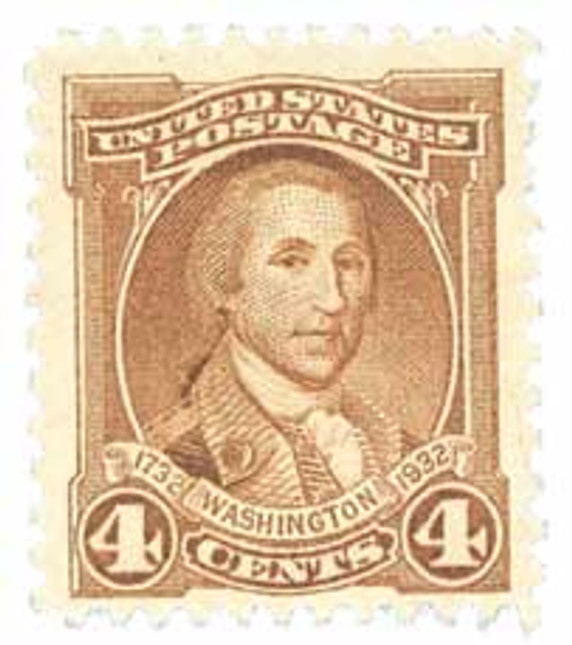709 - 1932 4c Washington, Light Brown