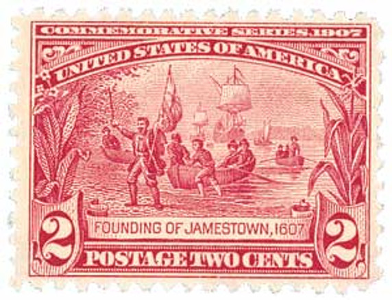 329 - 1907 2c Founding of Jamestown, Carmine