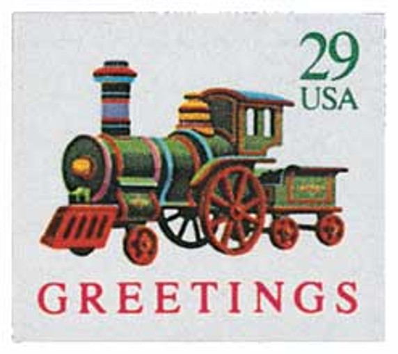 2719 - 1992 29c Contemporary Christmas: Locomotive, self-adhesive