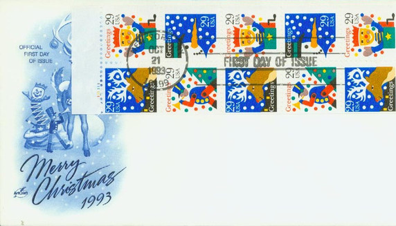 2798b - 1993 29c Christmas Greetings bklt
