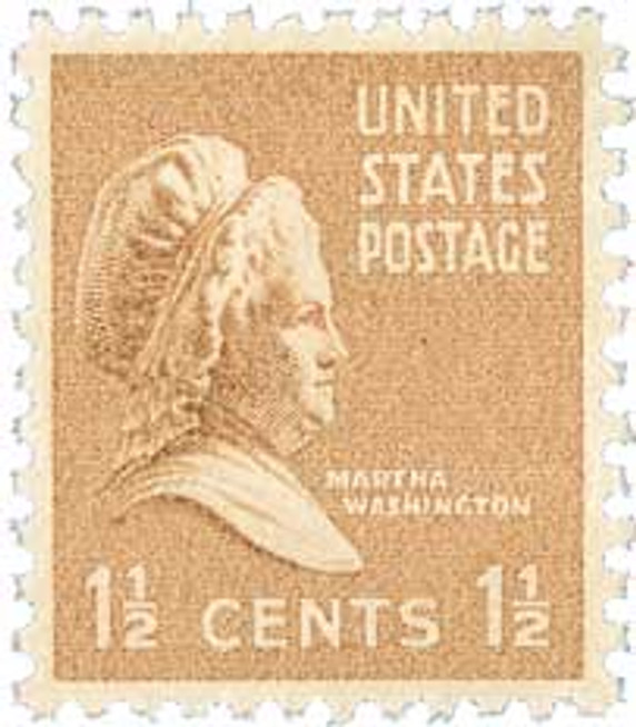 805 - 1938 1 1/2c Martha Washington, Bister Brown, Perf. 11x10.5