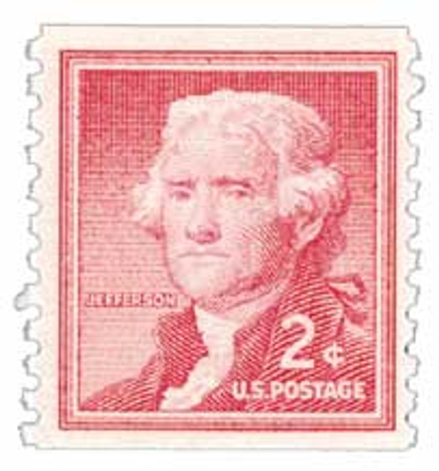 1055 - 1954 2c Liberty Series: Thomas Jefferson, Coil