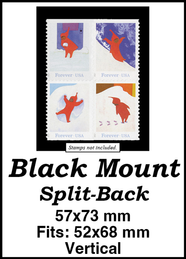 MM6115 - 57x73mm 2 Vertical Black Split-Back Mounts