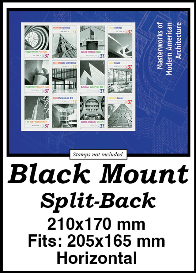 MM674 - 210x170mm 1 Horizontal Black Split-Back Mount