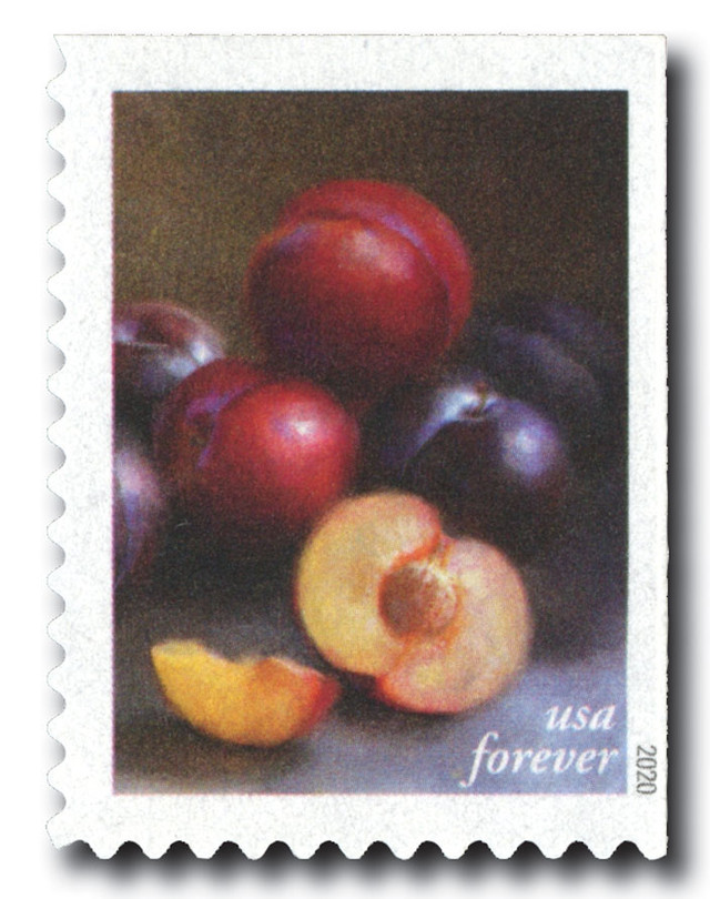 5484 - 2020 First-Class Forever Stamps - Fruits and Vegetables: Red and Black Plums