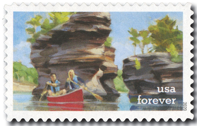 5476 - 2020 First-Class Forever Stamps - Enjoy the Great Outdoors: Canoeing