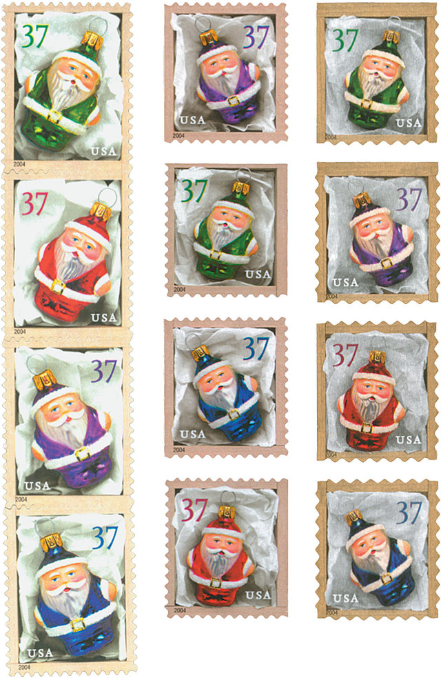 3883-3894 - 2004 37c Santa Ornaments, collection of 12 stamps