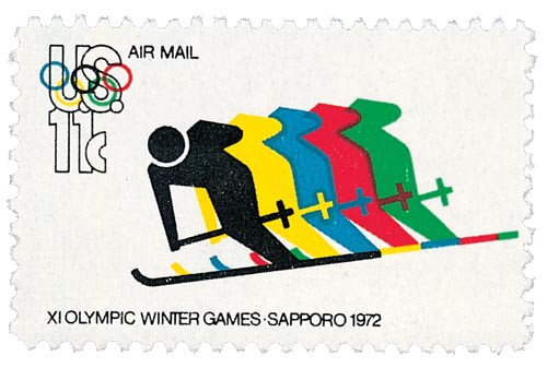C85 - 1972 11c 11th Winter Olympic Games, Skiing - Mystic Stamp