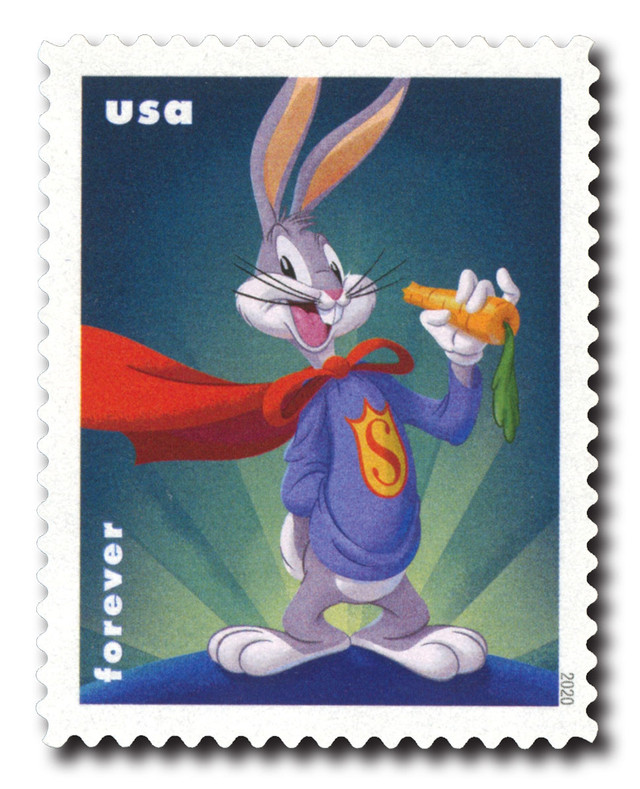 5501 - 2020 55c Bugs Bunny - Super-Rabbit
