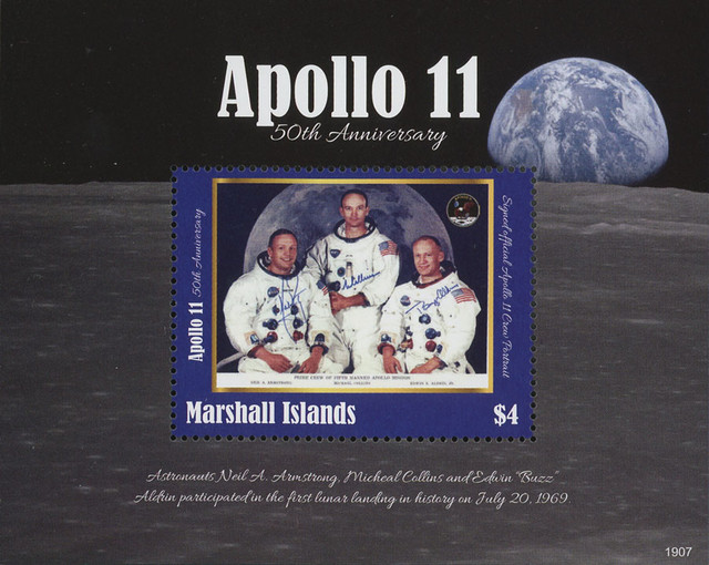 M12493 - 2019 Apollo 11 50th Anniversary, Mint Souvenir Sheet, Marshall Islands