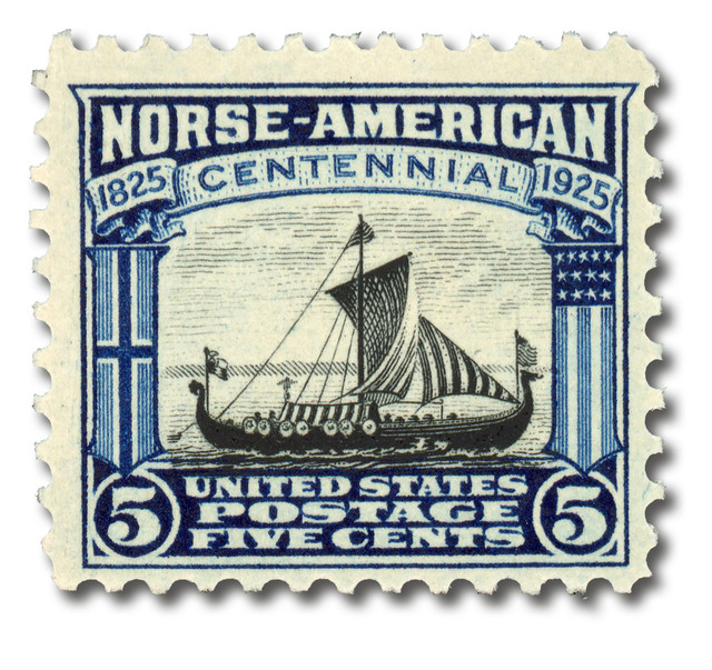 621 - 1925 5c Viking Ship, Dark Blue & Black