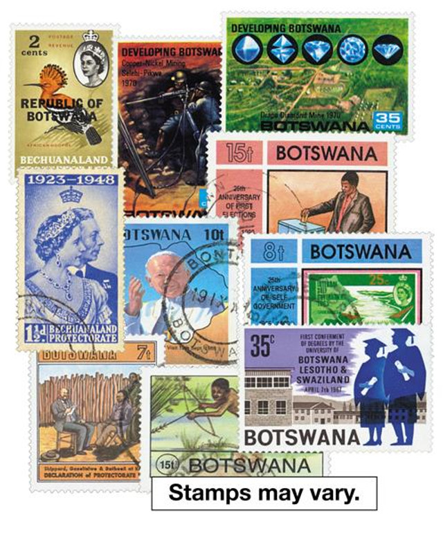 MP1215 - Bechuanaland & Botswana, 300 Different Stamps