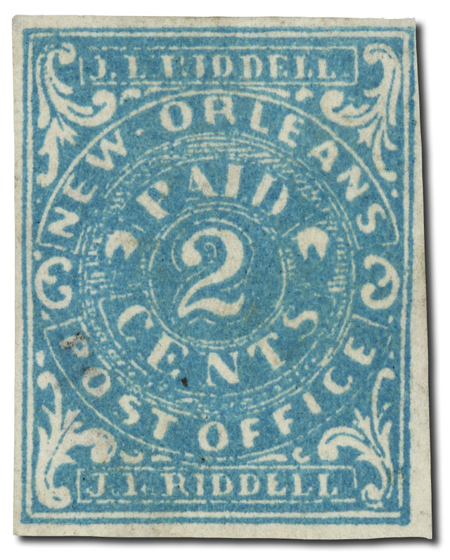 CSA62X1 - 1861 2c Postmasters' Provisional of New Orleans, LA, blue