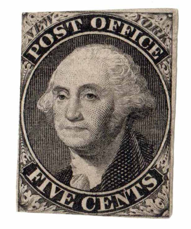 9X1e - 1845-46 Postmaster Provisional 5c Black without Signature