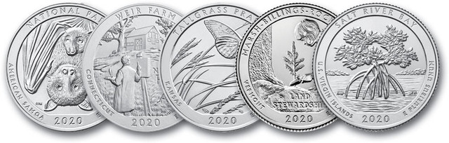 MCN017 - 2020 US National Park Quarter Collection, Denver Mint set of 5