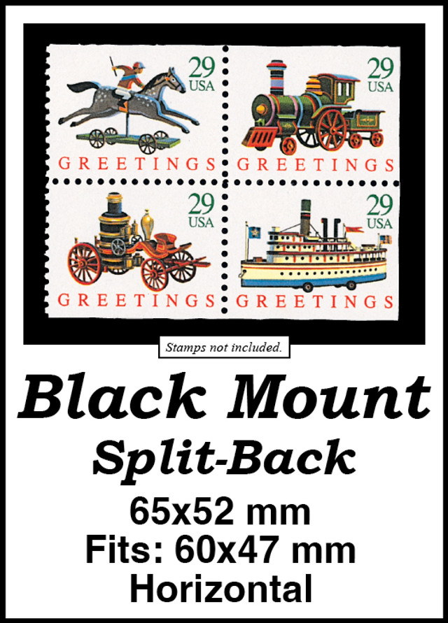 MM2115 - 65x52mm 1 Horizontal Black Split-Back Mount