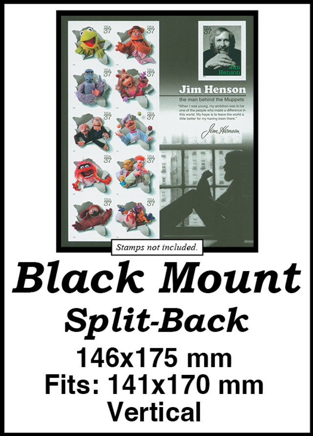 MM676 - 146x175mm 1 Vertical Black Split-Back Mount