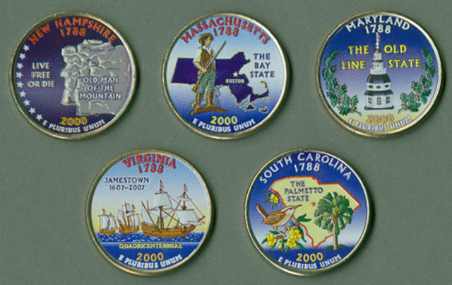 CN200025C - 2000 Colorized U.S. State Quarters, Set of 5
