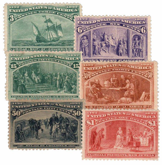 232//41 - 1893 Columbian Exposition, Set of 6 Stamps