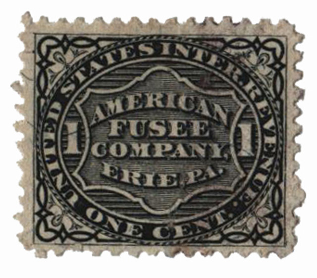 RO9b - 1871-77 1c American Fusee Company, Black, Silk Paper