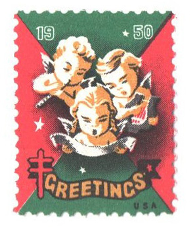 WX150 - 1950 National Tuberculosis Assn. Christmas Seal - perf 12 1/2x 12