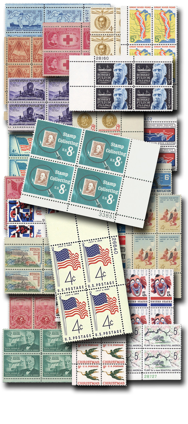 M11539 - Plate Block Starter Collection - 200 Mint Plate Blocks, Selections May Vary