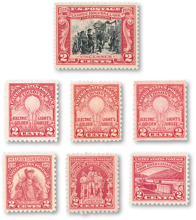 YS1929C - 1929 Complete Commemorative Year Set, 7 stamps