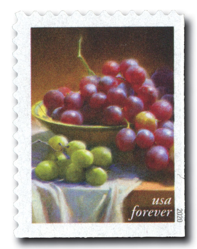 5489 - 2020 First-Class Forever Stamps - Fruits and Vegetables: Red and Green Grapes