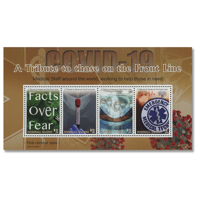 MFN063 - 2020 $2 COVID-19: A Tribute to Front Line Workers, Mint, Sheet of 4 Stamps, Marshall Islands