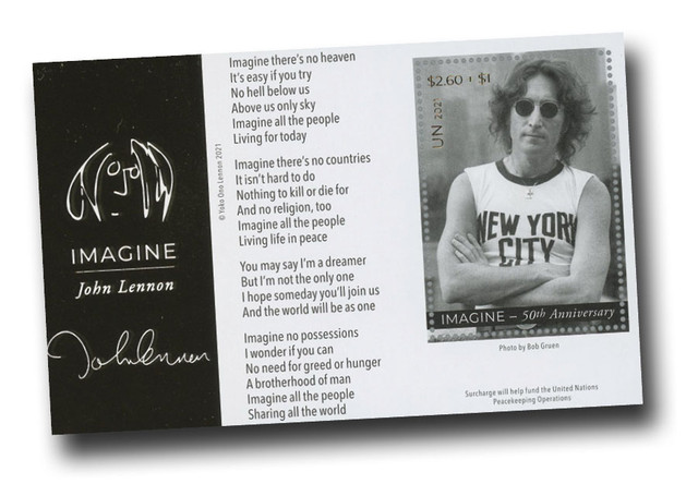UNB4 - 2021 $2.60 + $1.00 International Day of Peace: John Lennon, UN