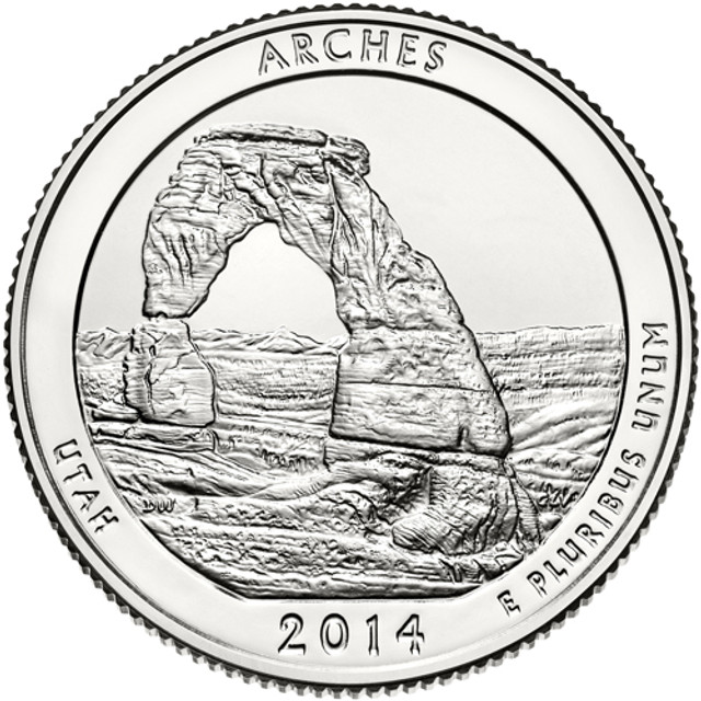 CNUTAP25P - 2014 Arches National Park P Mint Quarter, P Mint