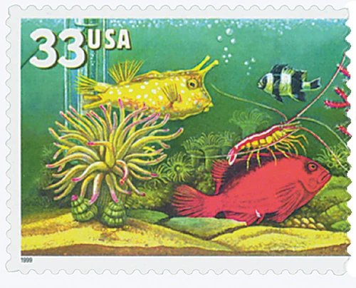 United States of America 1999 Pacific Cleaner Shrimp, Longhorn Cowfish