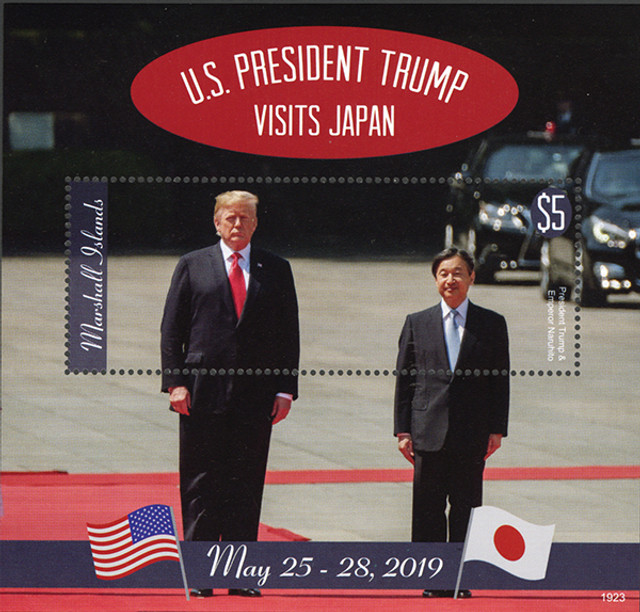 MFN021 - 2019 President Trump Visits Japan, Mint Souvenir Sheet