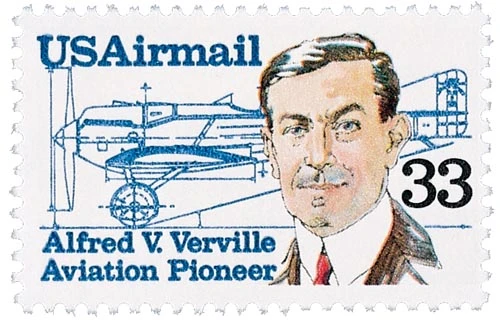 C113 - 1985 33c Aviation Pioneer Alfred V. Verville - Mystic Stamp