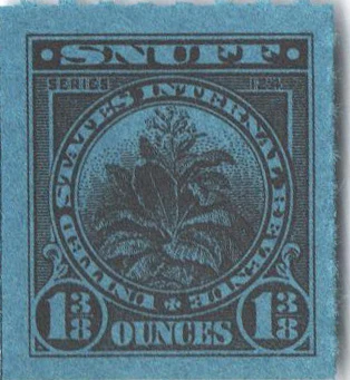 TE1059a - 1954, 1 3/8oz Snuff Tax Revenue Stamp, Series 124