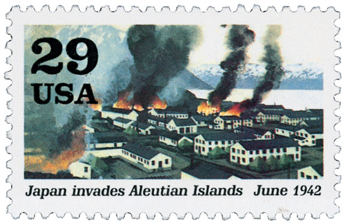 2697e - 1992 29c World War II: Japan Invades Aleutian Islands