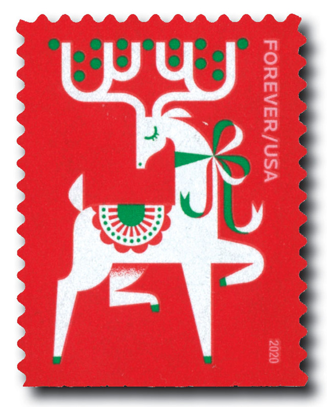 5529 - 2020 First-Class Forever Stamp - Holiday Delights: Reindeer