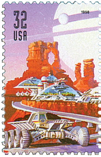 3238 - 1998 32c Space Discovery: Space City - Mystic Stamp Company