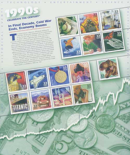 3191 - 2000 33c Celebrate the Century: 1990s - Mystic Stamp Company