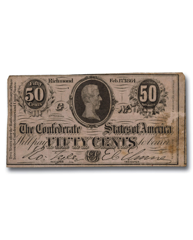 MA2028 - 1863 Confederate States of America 50c Note